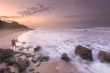 Scenic view of amazing tropical beach. Nature composition and vibrant colors.