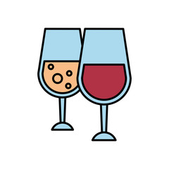 wine cups glasses toast icon