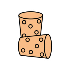 wooden cork of bottle isolated icon