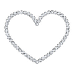 heart shaped frame with diamonds