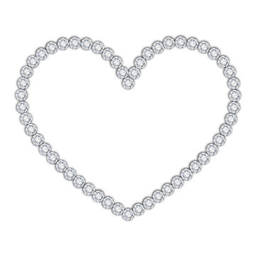 heart shaped frame with diamonds