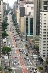 Paulista avenue high view from Sesc observatory