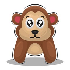 CUTE MONKEY MASCOT CARTOON VECTOR