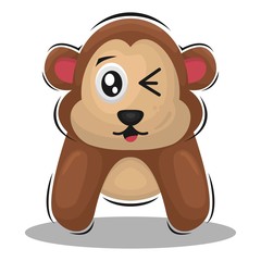 CUTE MONKEY MASCOT CARTOON VECTOR