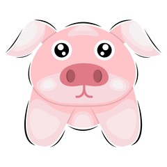 CUTE PIG MASCOT CARTOON VECTOR