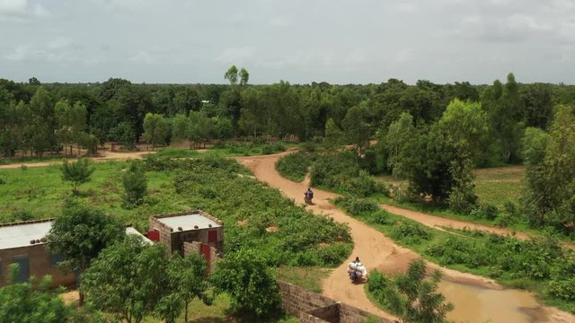 Africa Mali Vast Field and Village Aerial View 5
