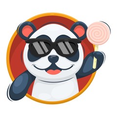 CUTE PANDA MASCOT CARTOON VECTOR
