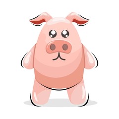 CUTE ANIMAL PIG CARTOON DESIGN VECTOR