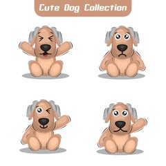 CUTE DOG ANIMAL CARTOON DESIGN VECTOR