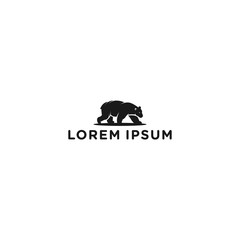 black bear logo template vector icon, simple, minimalist