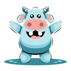 CUTE COW ANIMAL CARTOON DESIGN VECTOR