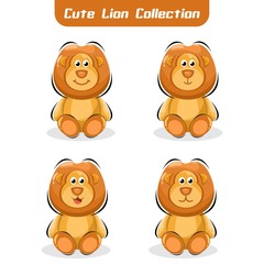 CUTE ANIMAL LION CARTOON DESIGN VECTOR