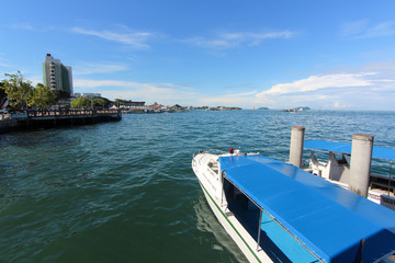 Scenic view of amazing tropical beach. Nature composition and vibrant colors.