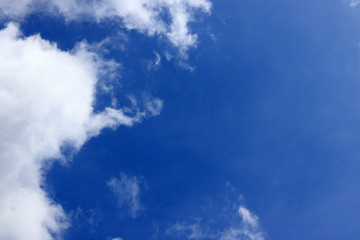 blue sky white space cloud background with light bright of sun. weather at day and  sky clear and sunlight. view blue sky weather in summer and air beauty
