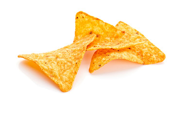 Tortilla Chips Isolated on White Background