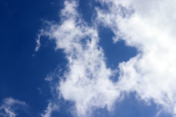 blue sky white space cloud background with light bright of sun. weather at day and  sky clear and sunlight. view blue sky weather in summer and air beauty