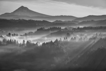 Fototapete Nach Farbe Lichtstrahlen und Mt. Hood - Oregon