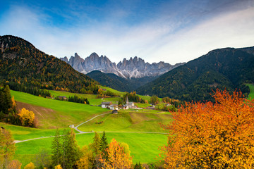 Beautiful landscape of Italian dolomites - Santa maddalena