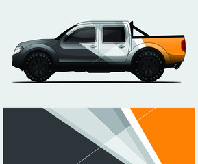 truck decal graphic wrap vector, abstract background © yogart