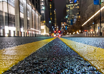 traffic in the city at night