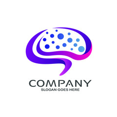 Brain logo design in vector