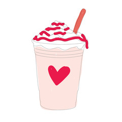 Valentine's Day Strawberry Milkshake