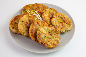 Mung-bean pancake which is called Bindaetteok
