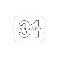 January 23, calender vector for reminder or celebration day. Template design for date and time agenda.
