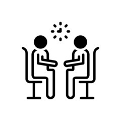 Black solid icon for meet 