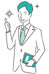 手描き1color スーツの男性　いいね！