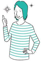 手描き1color カジュアルな男性　いいね！