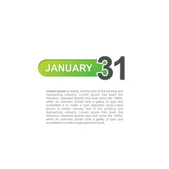 January 23, calender vector for reminder or celebration day. Template design for date and time agenda.