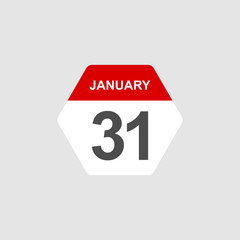 January 23, calender vector for reminder or celebration day. Template design for date and time agenda.