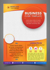 Flyer business design template with orange background