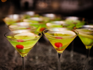 Apple martini's being served at an event