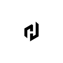 H Modern Shape Logo Design Template Element