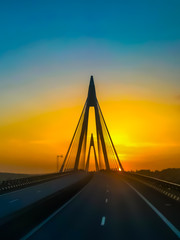 Suspension Bridge In the Sunset