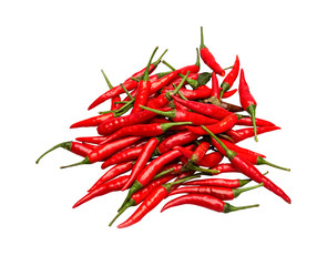 .Red chili pepper in a isolate on white background with clipping path