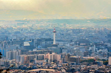Fototapeta premium 京都の将軍塚展望台からの眺め