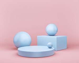 abstract geometric shapes background. modern minimal mock up for podium display or showcase. 3d rendering