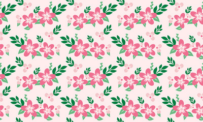 Floral pattern background for valentine, with elegant of leaf and floral drawing concept.