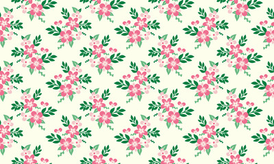 Elegant floral pattern background for valentine, with seamless leaf and flower drawing concept.