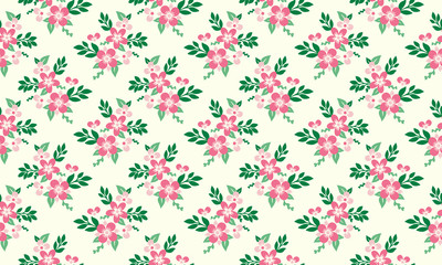 Elegant floral pattern background for valentine, with seamless leaf and flower drawing concept.