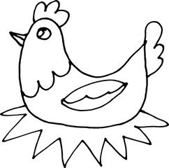 cartoon Easter chicken coloring book
