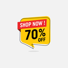70 percent discount, Sales Vector badges for Labels, percent sale label symbols, Tags, Web Stickers, Discount origami sign banner, Sale and discount labels, Price off tag icon