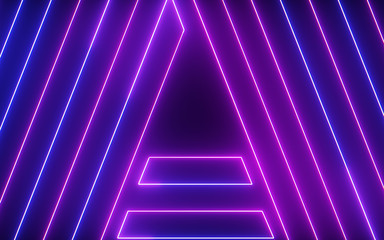 Glowing & Shining Colorful Neon Line Light Alphabet Abstract on Black Background