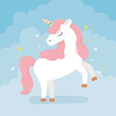 unicorn pink hair stars decoration fantasy magic dream cute cartoon