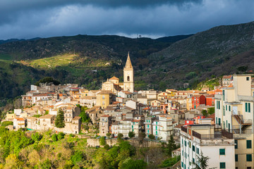 Fototapeta na wymiar Italy, Sicily, Messina Province, Francavilla di Sicilia. The medieval hill town of Francavilla di Sicilia.