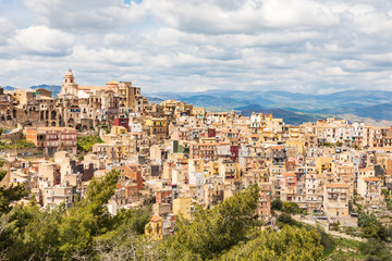 Italy, Sicily, Enna Province, Centuripe.  The ancient town of Centuripe in eastern Sicily. The town is pre-Roman, dating back to the 5th century BC.
