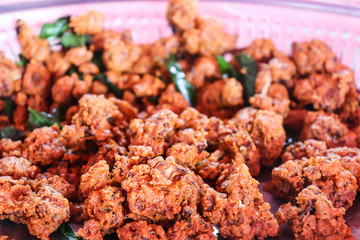 Roasted Fried Crispy Crunchy And Spicy Indian Snacks Gobi Or Cauliflower Bhajji Or Bajji